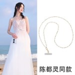 钟楚曦同款手机链女2024年新款挂饰长款便携挂绳手机可背斜挎链条