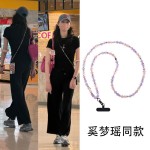 钟楚曦同款手机链女2024年新款挂饰长款便携挂绳手机可背斜挎链条