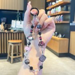 公主请发财手机链新款合金款手机壳挂绳高级感手串珠挂件钥匙链短