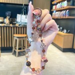 公主请发财手机链新款合金款手机壳挂绳高级感手串珠挂件钥匙链短