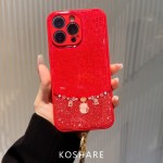招财进宝闪钻新年手机短链新中式高级感水晶包包挂饰手腕链挂绳女