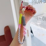 短款扭编手机挂绳 彩色卡片钥匙扣防丢潮流手腕绳 时尚挂饰短绳