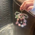 夏日彩虹小清新渐变串珠手机链挂件钥匙扣百搭温柔彩色高级感挂饰