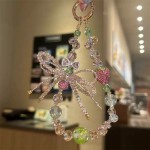 夏日彩虹小清新渐变串珠手机链挂件钥匙扣百搭温柔彩色高级感挂饰