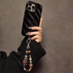 奢华高级感棕色小香风串珠手提链手腕短挂绳手机壳钥匙扣包包挂件