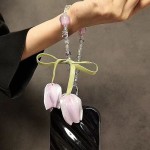 小香风郁金香挂件手机链水晶手工串珠手腕手提包包钥匙挂件防丢女
