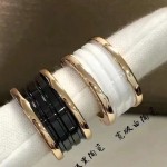 精工珠宝版宝家小红人慈善款黑白陶瓷戒指弹簧指环男女情侣对戒