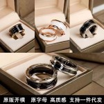 精工珠宝版宝家小红人慈善款黑白陶瓷戒指弹簧指环男女情侣对戒