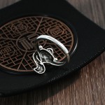 复古灵狐狐狸戒指女款时尚个性动物食指戒简约百搭仿泰银开口指环