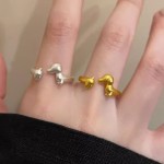 腊肠狗戒指女可爱哑光创意小狗主人开口指环小众简约设计食指戒