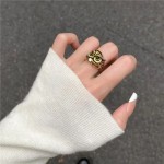 复古猫头鹰戒指男士个性霸气金色雄鹰食指戒欧美跨境动物开口指环