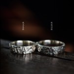 艺尚纯手工錾刻樱花s925泰银戒指女复古个性ins小众情侣开口饰品