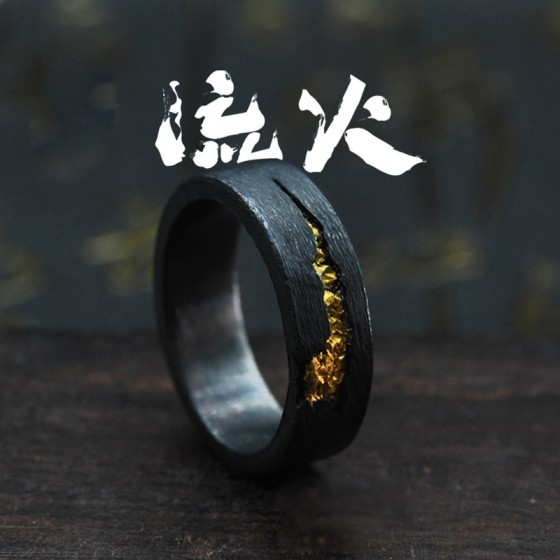 艺尚原创设计手工制作泰银戒指男女小众潮流情侣戒指男款开口简约