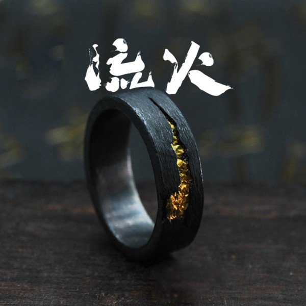 艺尚原创设计手工制作泰银戒指男女小众潮流情侣戒指男款开口简约