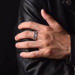 复古上帝之眼戒指男款潮流个性开口指环做旧冷淡风三角形眼睛男戒