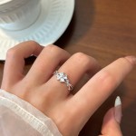 荆棘四叶草情侣戒指男女一对简约高级感爱心镂空对戒时尚百搭指环