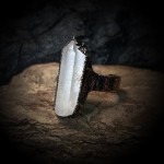 跨境复古风天然原石紫黄白晶萤石不定形开口可调节时尚欧美戒指