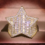 欧美嘻哈男士微镶锆石星星戒指五角星戒指StarRing潮流配饰品