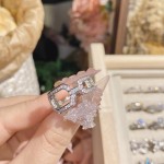 山茶璨若星河婚戒系列 镀18K金镶璀璨火彩3A锆 INS百搭活口戒指女