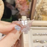 山茶璨若星河婚戒系列 镀18K金镶璀璨火彩3A锆 INS百搭活口戒指女