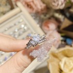 山茶璨若星河婚戒系列 镀18K金镶璀璨火彩3A锆 INS百搭活口戒指女