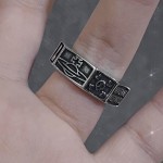 欧美暗黑朋克风个性开口戒指女ins潮冷淡风十字架不规则星芒指环