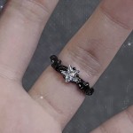 欧美暗黑朋克风个性开口戒指女ins潮冷淡风十字架不规则星芒指环
