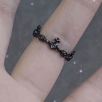 欧美暗黑朋克风个性开口戒指女ins潮冷淡风十字架不规则星芒指环