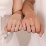 月光石蓝桉与鸟情侣戒指一对小众男女对戒轻奢简约个性开口指环