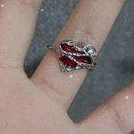 欧美朋克十字架蝴蝶个性开口戒指女时尚甜酷辣妹中性风独特食指环