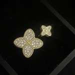 山茶珠宝时尚高档浪漫法式金黄钻戒指 镀金小巧璀璨捧花彩宝指环