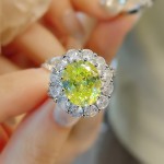精工高碳钻香槟鸽子蛋戒指女时尚百搭鸟巢切高级轻奢豪华戒指