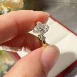 跨境纯银两克拉椭圆鸽子蛋形戒指女莫桑镀pt950高碳石求订婚戒