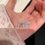 轻奢粉色闪钻双头花戒指女高级感彩宝食指戒小众设计锆石花朵指环