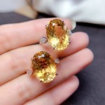 新款直播引流福利品璀璨黄钻仿天然黄水晶戒指大颗粒开口彩宝女戒