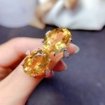 新款直播引流福利品璀璨黄钻仿天然黄水晶戒指大颗粒开口彩宝女戒