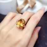 新款直播引流福利品璀璨黄钻仿天然黄水晶戒指大颗粒开口彩宝女戒