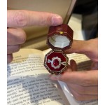 奢华设计款仿莫桑石椭圆鸽子蛋3克拉钻戒白金群镶满钻戒指女