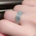 跨境奢华排钻男女款个性戒指求婚戒订婚戒钻戒款eBay热销爆款手饰