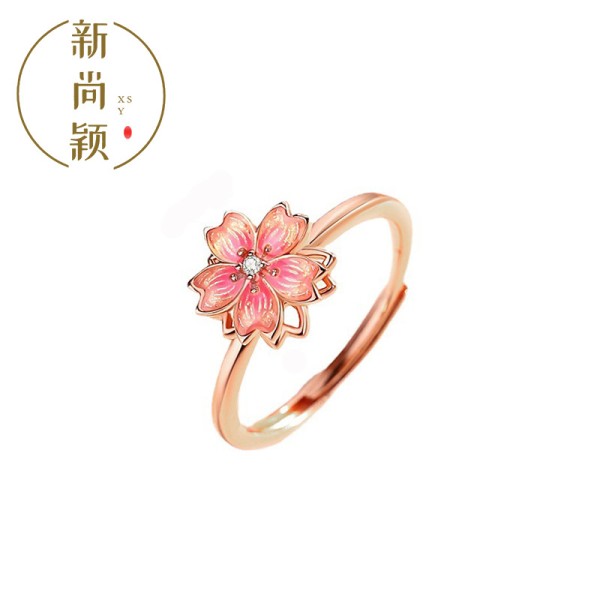 三生三世十里桃花会转动戒指女小众设计食指环生日礼物送女友新款