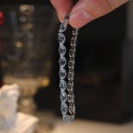 新款轻奢微镶满钻海蓝排戒 星河公主蕾丝花边海蓝宝手链彩宝戒指