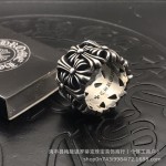 ch潮牌克罗伈戒指复古十字架戒指s925标墓葬戒指男士尾戒跨境