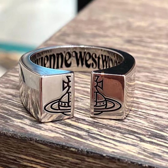 西太后VIvienne刻印戒指对版土星开口指环男女高版本个性logo批发