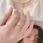 雍程S999足银优雅杏叶戒指女秋冬季氛围感高级感可调节指环代发