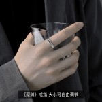 复古深渊戒指男款潮流嘻哈风食指戒时尚小众滴胶可调节开口指环