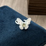 星蓝花屿童话风冰蓝渐变氛围感蝴蝶花朵戒指女小众设计感甜酷指环