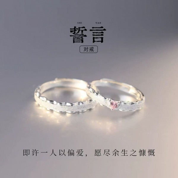 《誓言》情侣对戒小众设计高级感一对戒指情人节生日礼物送男女友