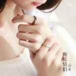 绳蛇情侣戒指男女一对潮流个性蛇形开口指环时尚生肖蛇情侣对戒