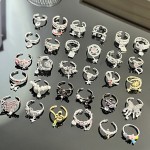 ins冷淡风流苏个性戒指女小众设计感爱心蝴蝶结几何甜酷叠戴指环
