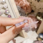 山茶新款超仙公主粉宝石戒指合集 镀金闪钻璀璨繁星设计开口戒指